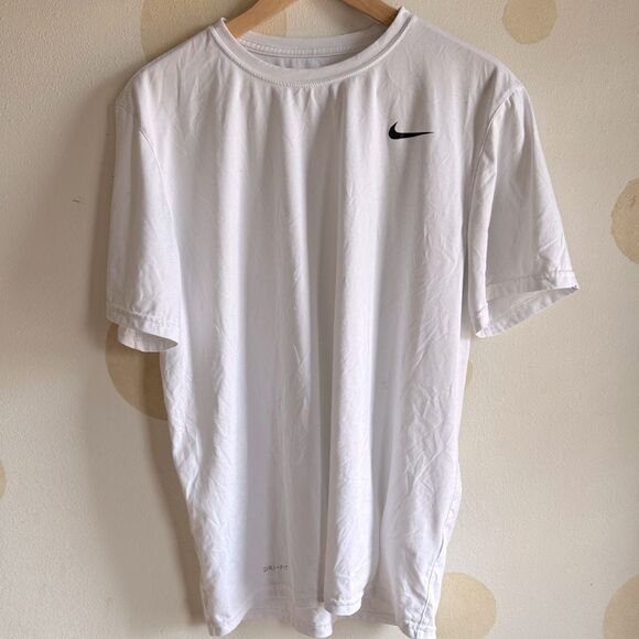 Nike Men's Classic White Tee with Black Logo - Picture 1 of 4